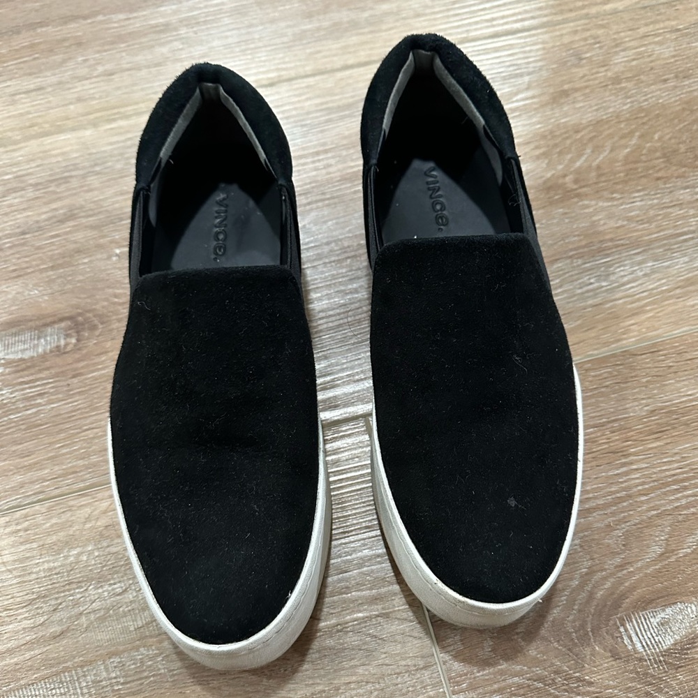 Vince , black suede worn 4x